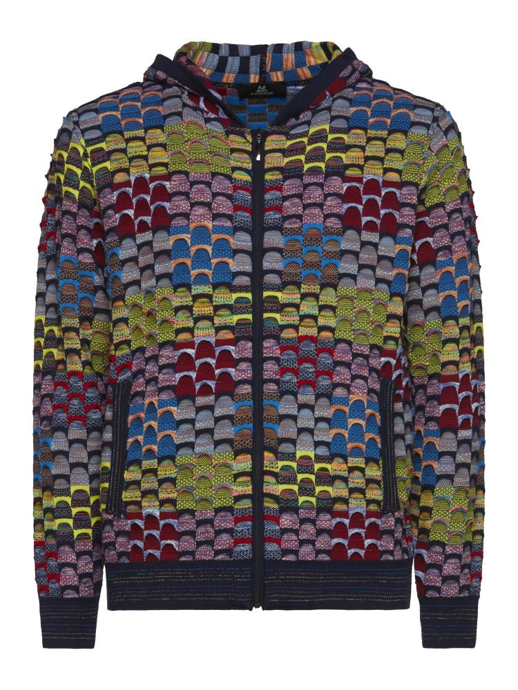 Montechiaro vest driedimensionale effecten en ritssluiting Veelkleurig