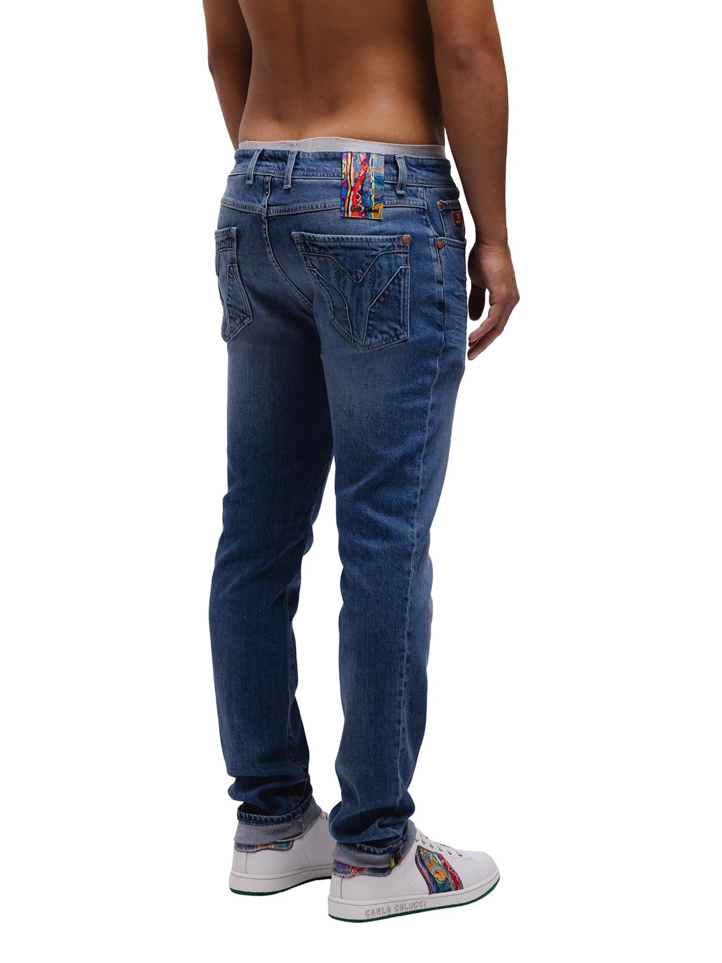 CARLO COLUCCI Premium Jeans Slim Fit Blauw.