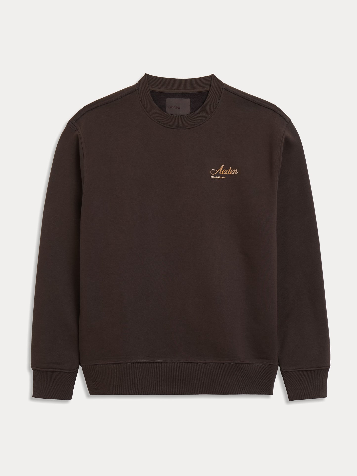 AEDEN SOLAN GEWATTEERDE TRUI BRUIN.