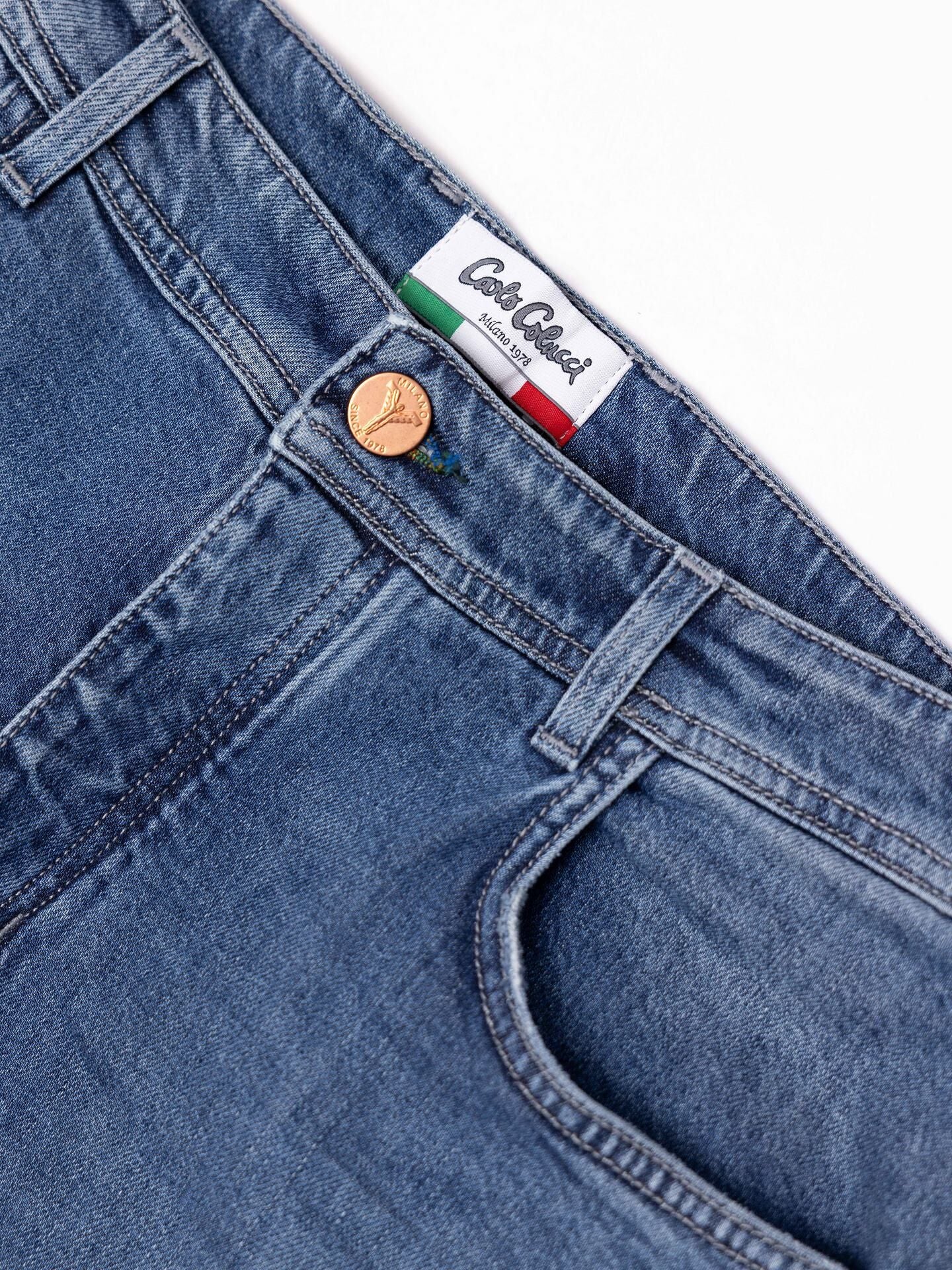 CARLO COLUCCI Premium Jeans Slim Fit Blauw.