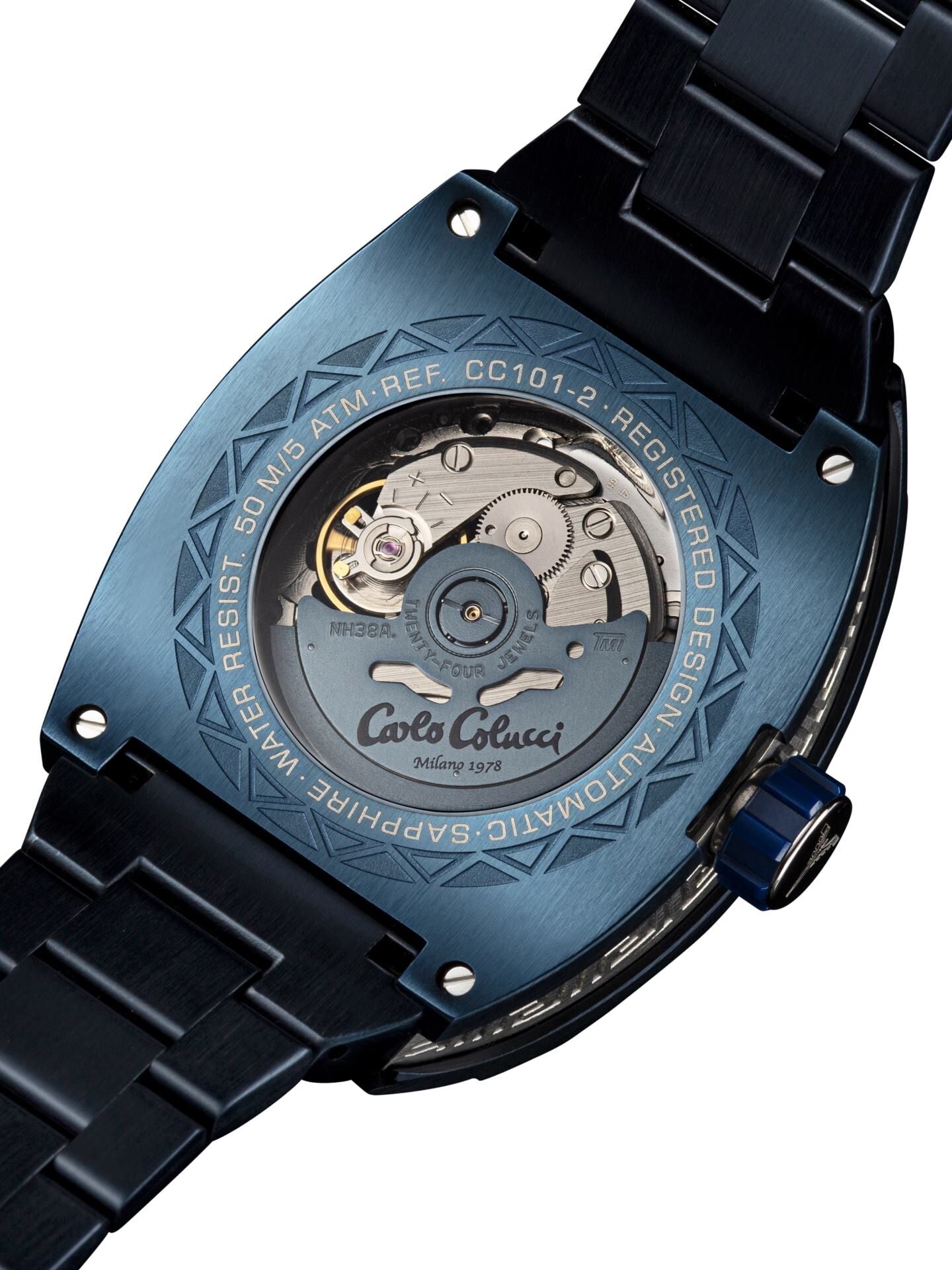 Carlo Colucci ROESTVRIJSTALEN HORLOGE MET VOUWSLUITING