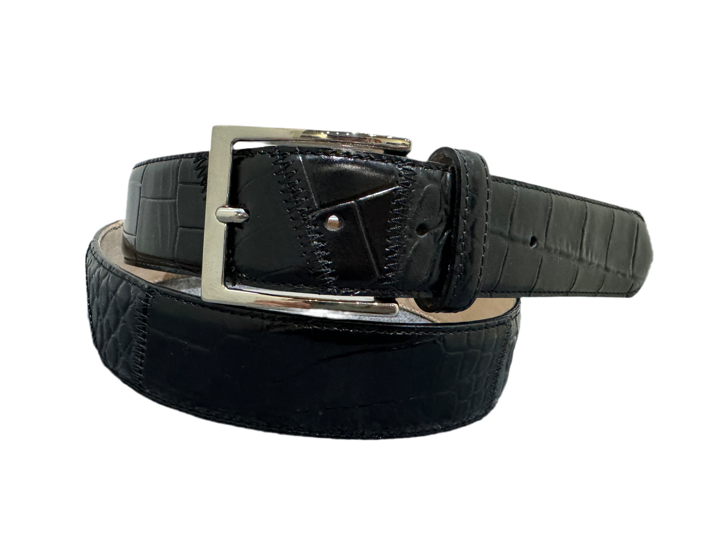 Ganz Milano Leren Riem Zwart