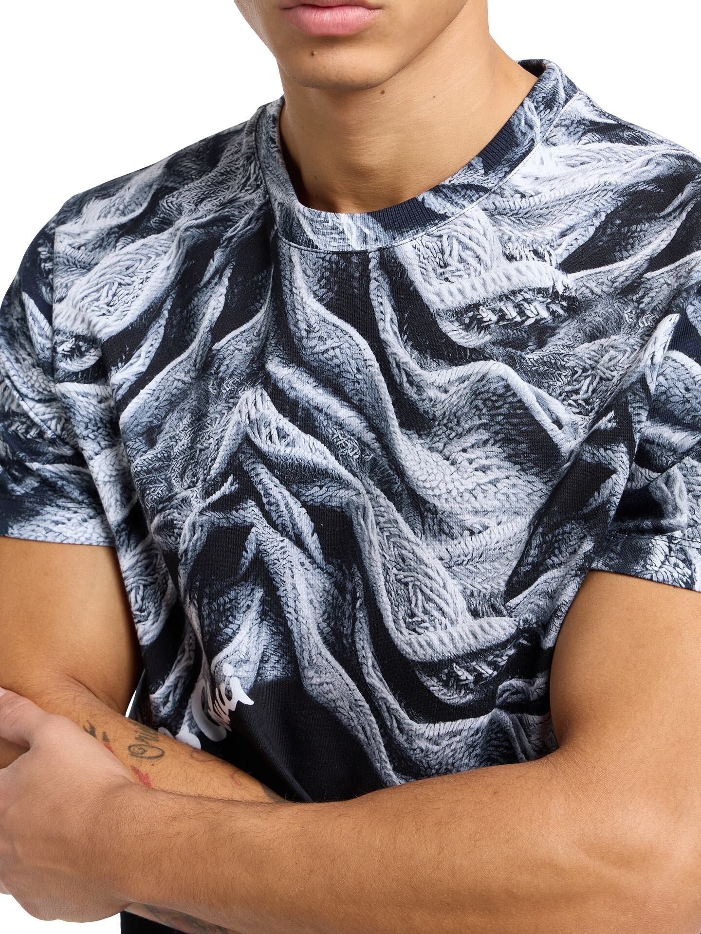 Carlo Colucci T-SHIRT - KUNSTMATIG GEBREID Zwart.