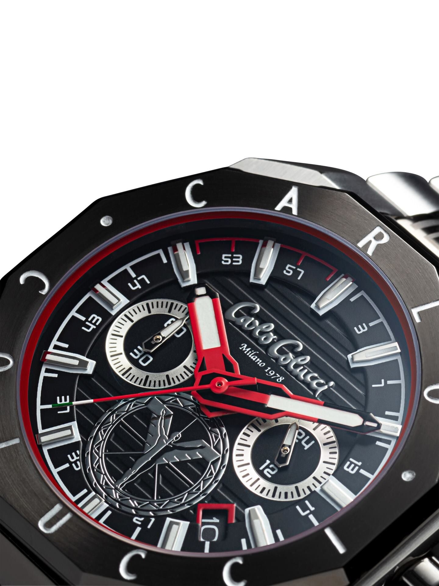 Carlo Colucci Roestvrije Horloge Zwart/ Zilver