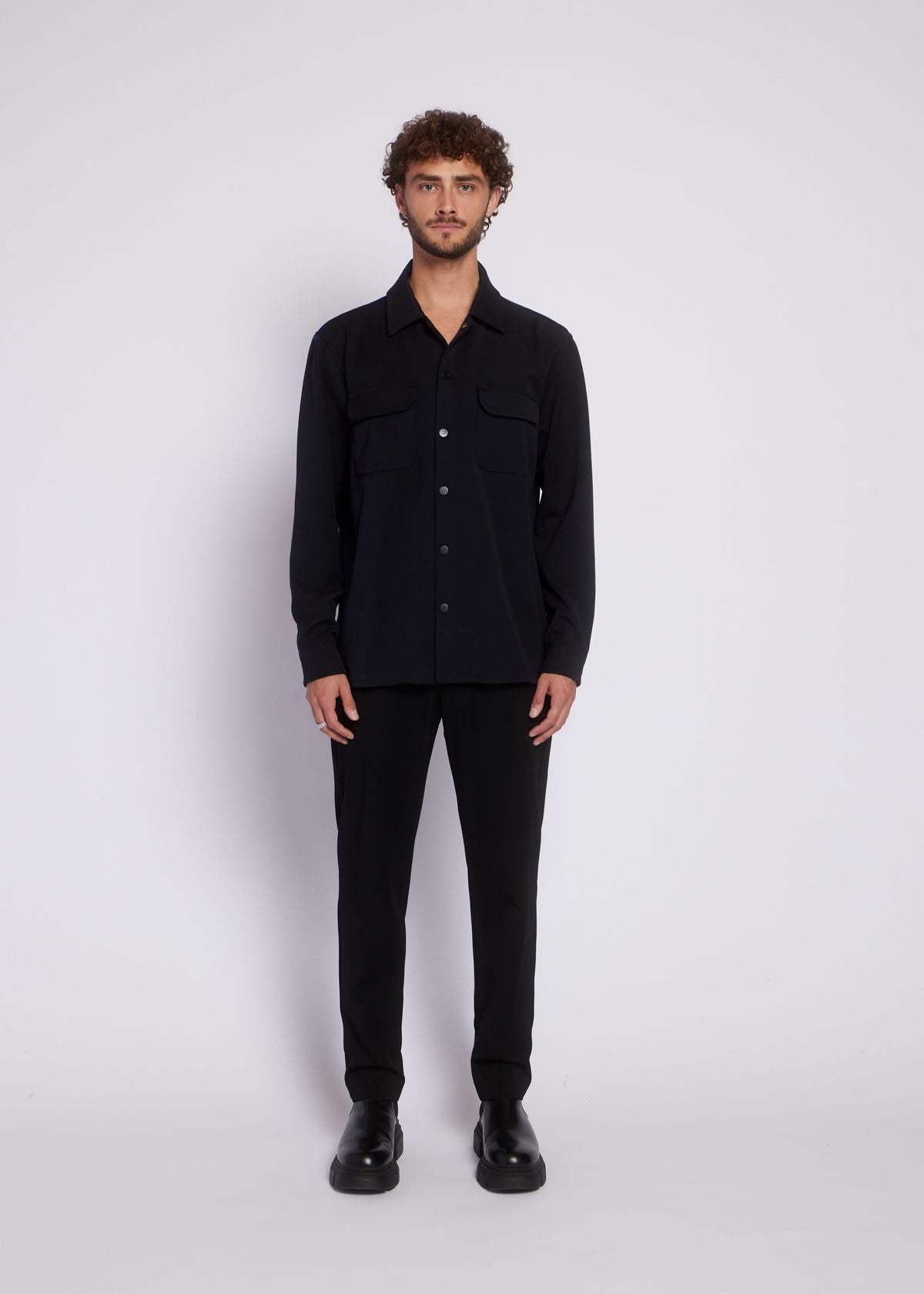 Aeden Alban Overshirt Nacht Blauw.