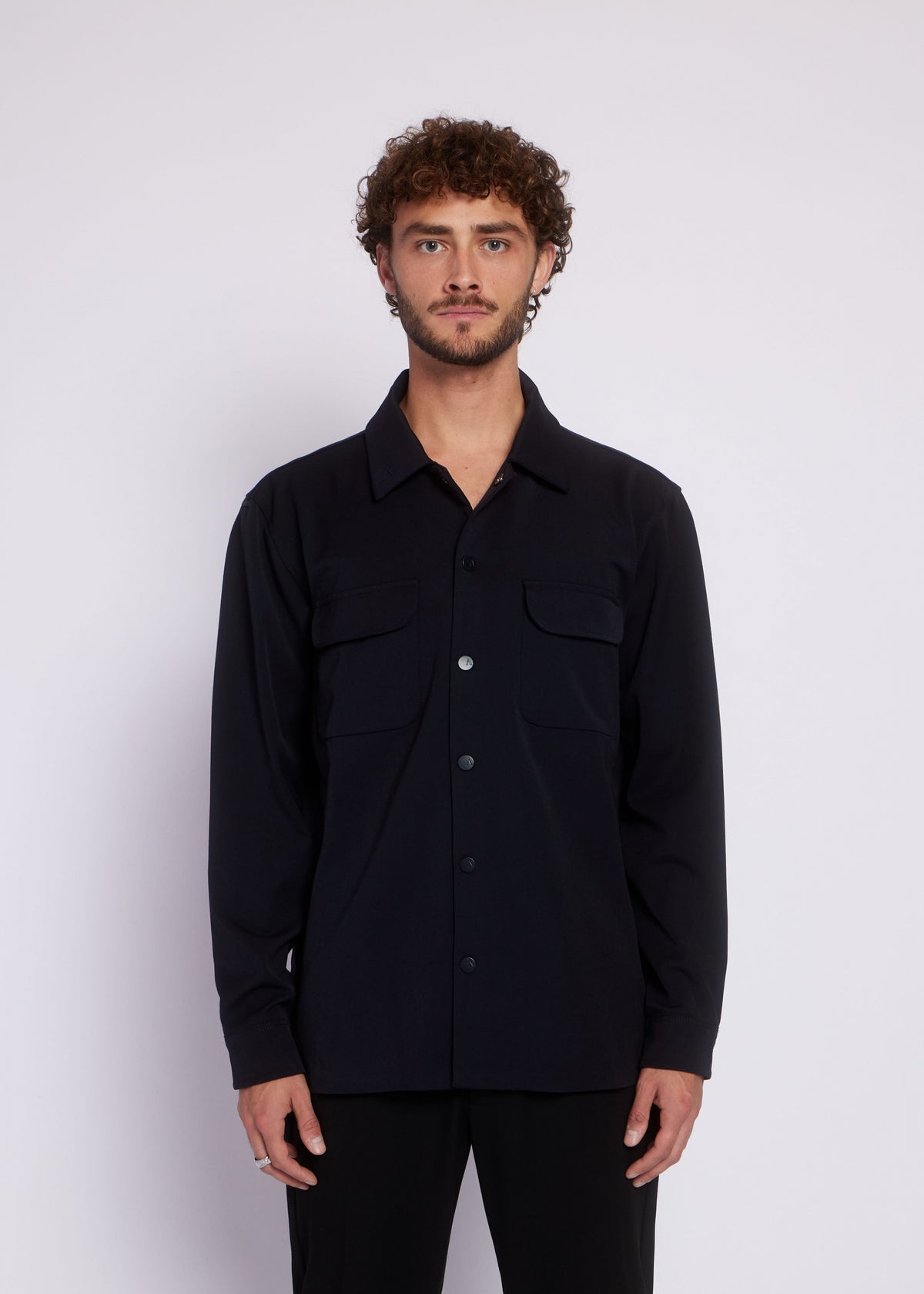 Aeden Alban Overshirt Nacht Blauw.