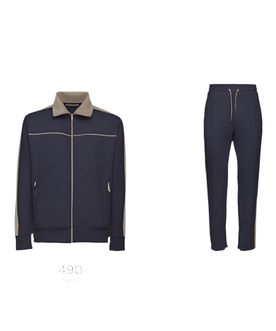 Lorenzoni Luxe Alledaags Gekleede Joggingspak Blauw