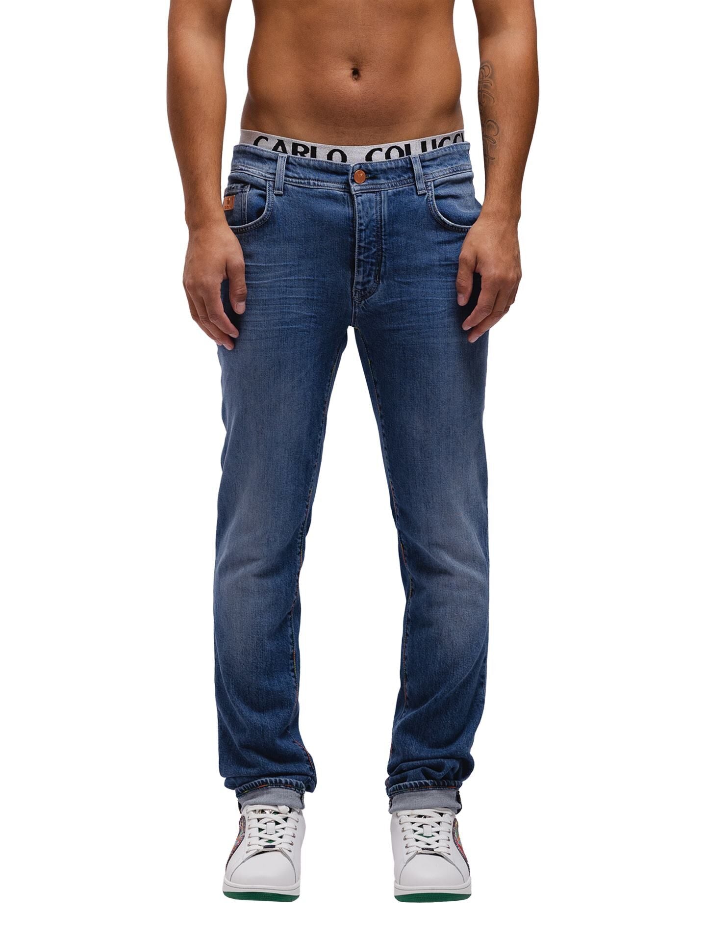 CARLO COLUCCI Premium Jeans Slim Fit Blauw.