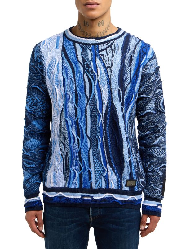 Carlo Colucci oversized gebreide trui Blauw