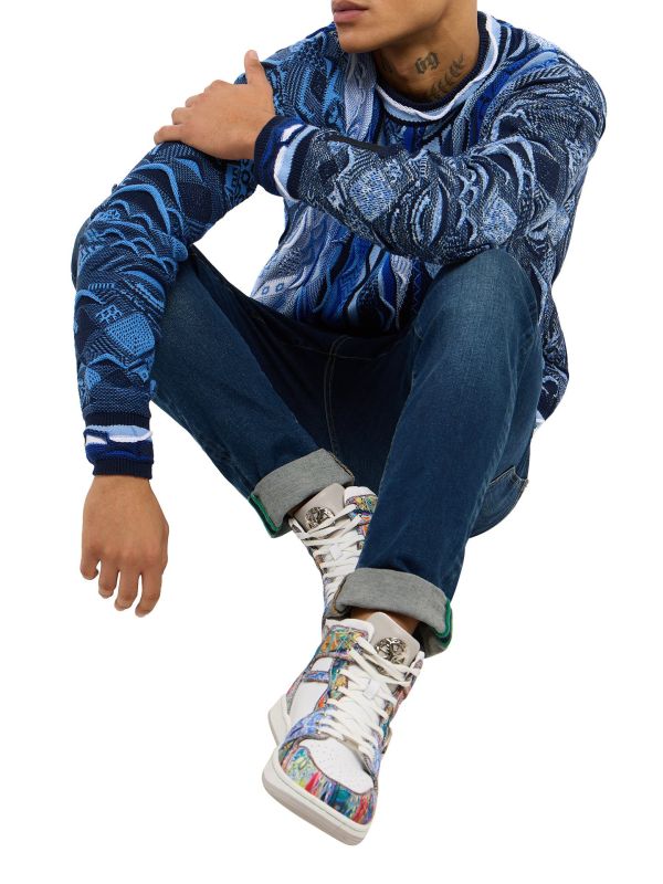 Carlo Colucci oversized gebreide trui Blauw