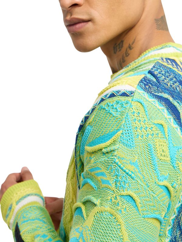 Carlo Colucci oversized gebreide trui Groen Maat-XS