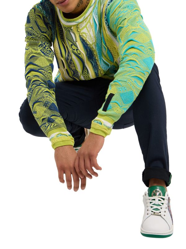Carlo Colucci oversized gebreide trui Groen Maat-XS