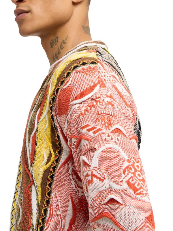 Carlo Colucci Oversized Gebreide Trui Roestkleur Maat-XS.