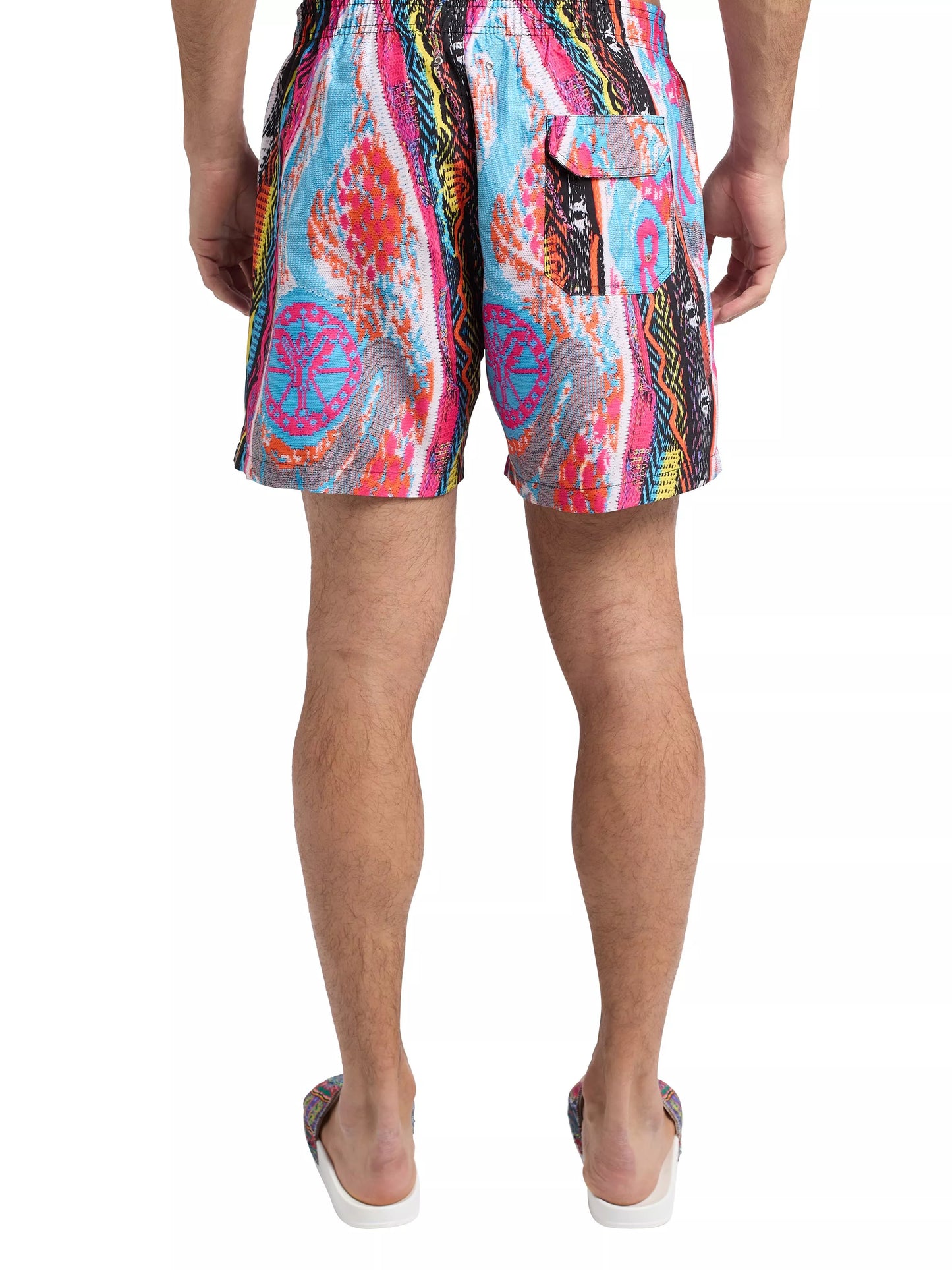 Carlo Colucci Zwemshort met gebreide print Wit Roze
