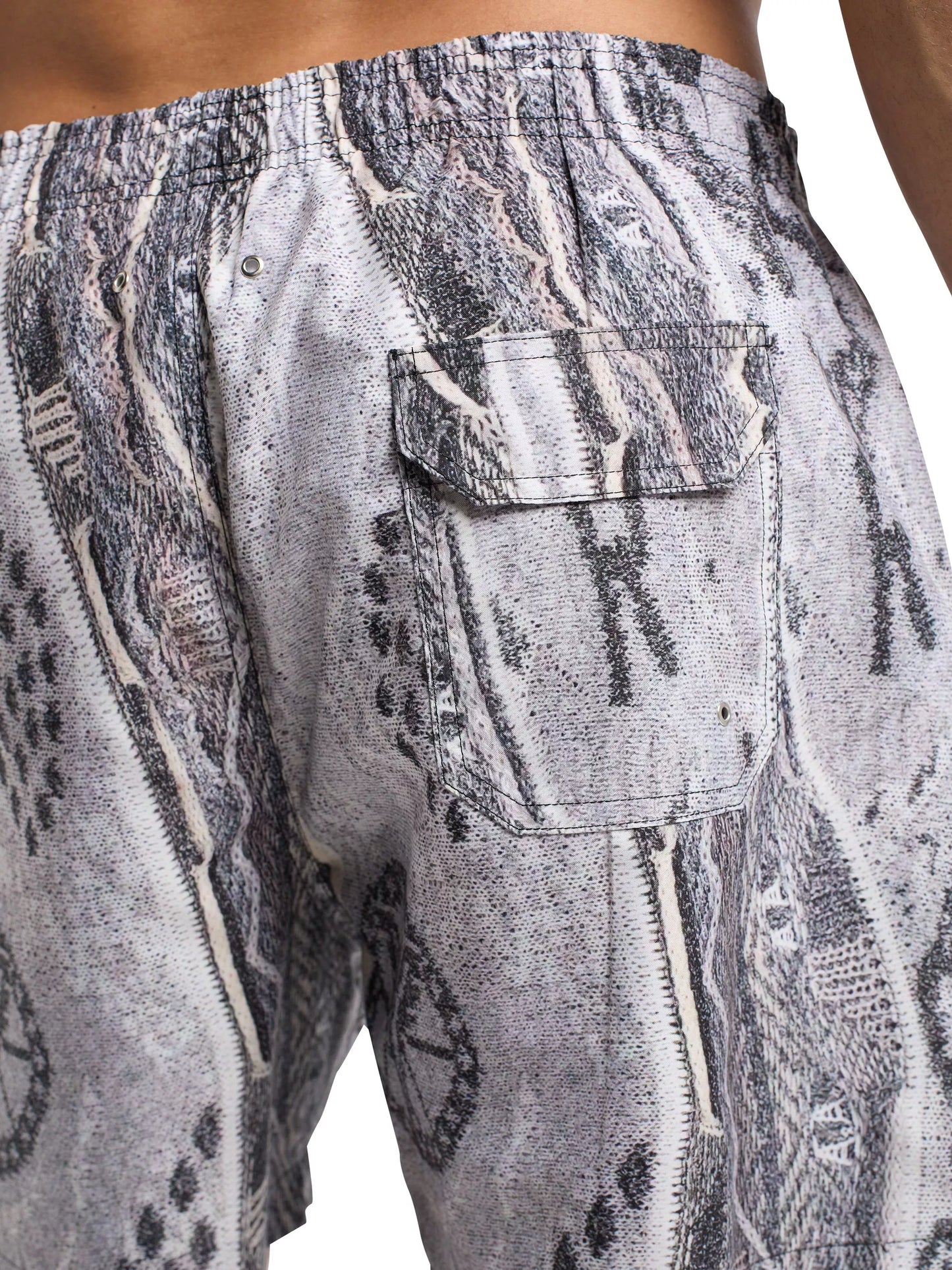 Carlo Colucci zwemshort met gebreide print Wit Grijs