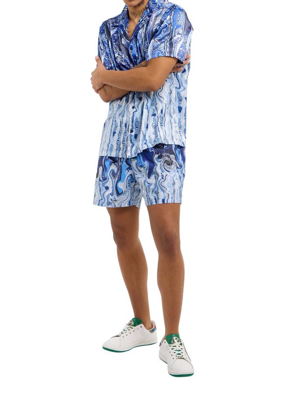 Carlo Colucci oversized overhemd Fusion Blauw