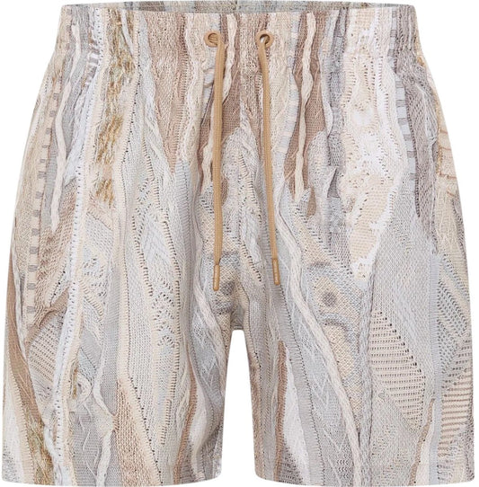 Carlo Colucci zwemshort met gebreide print - Bruin