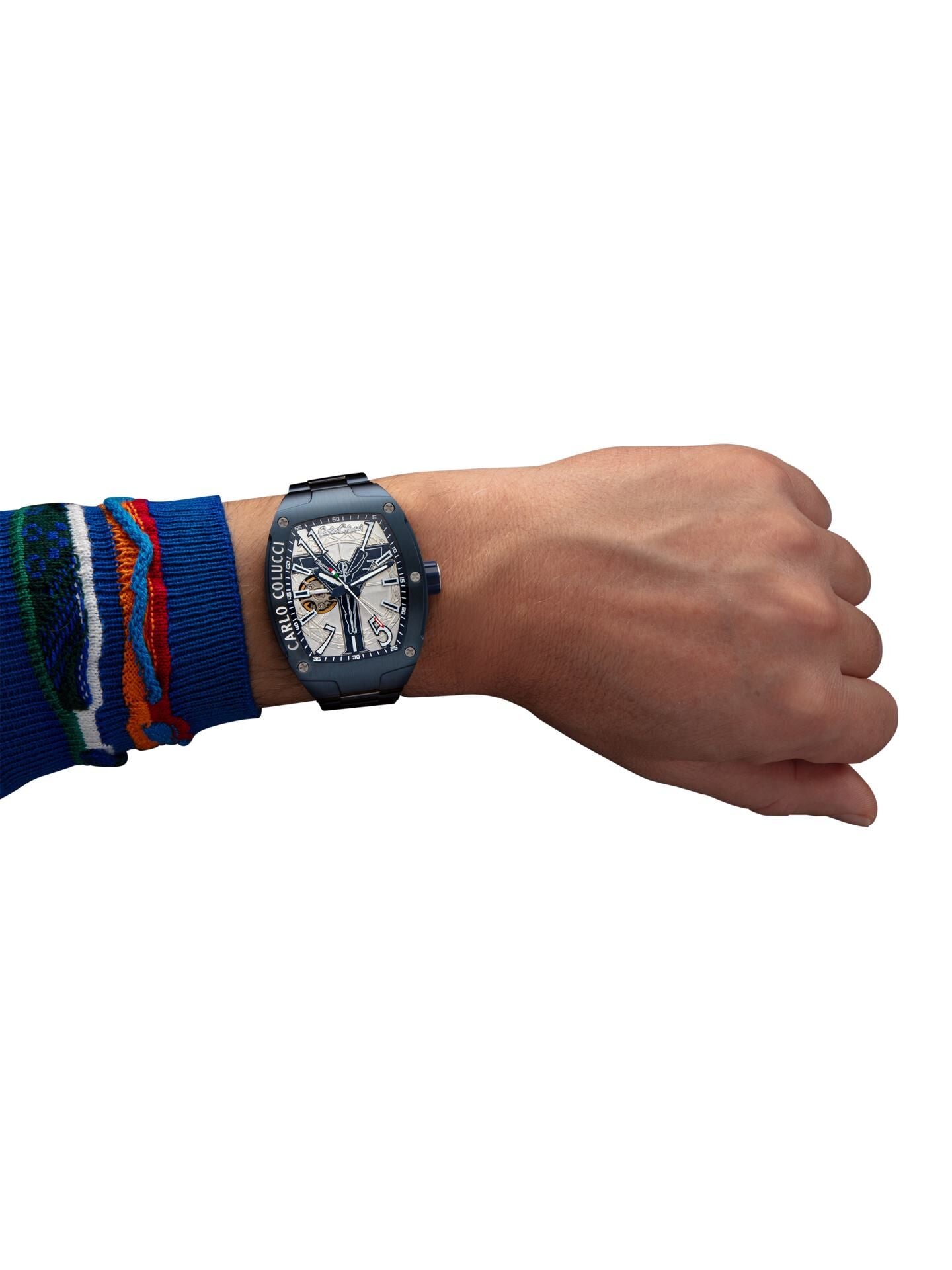 Carlo Colucci ROESTVRIJSTALEN HORLOGE MET VOUWSLUITING