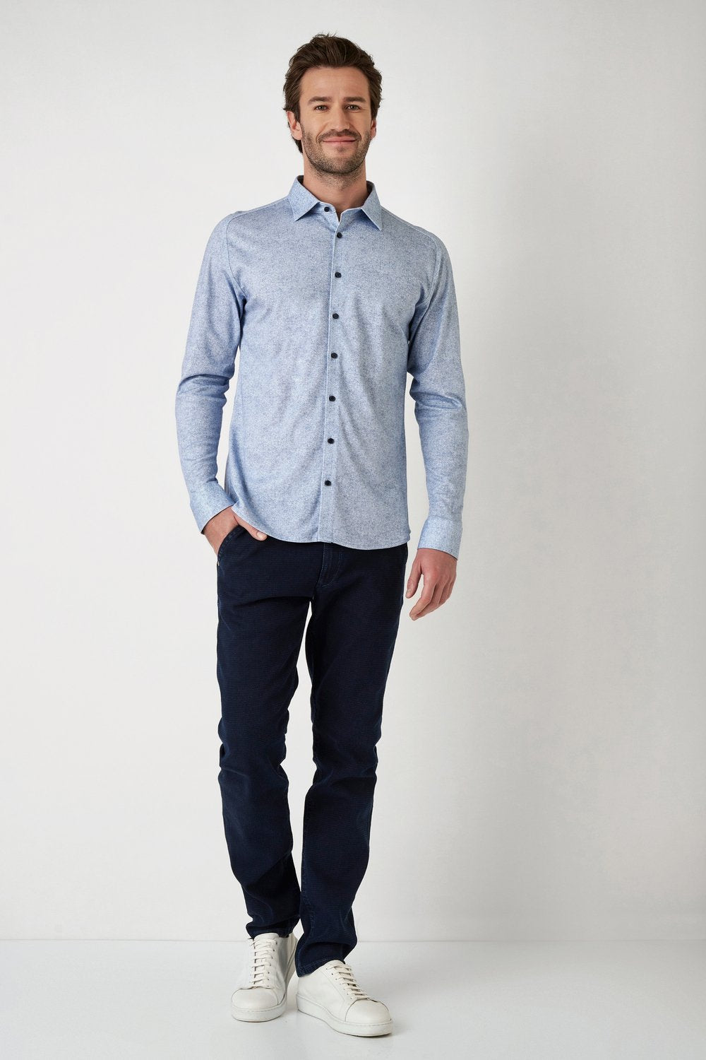 Desoto overhemd casual blauw