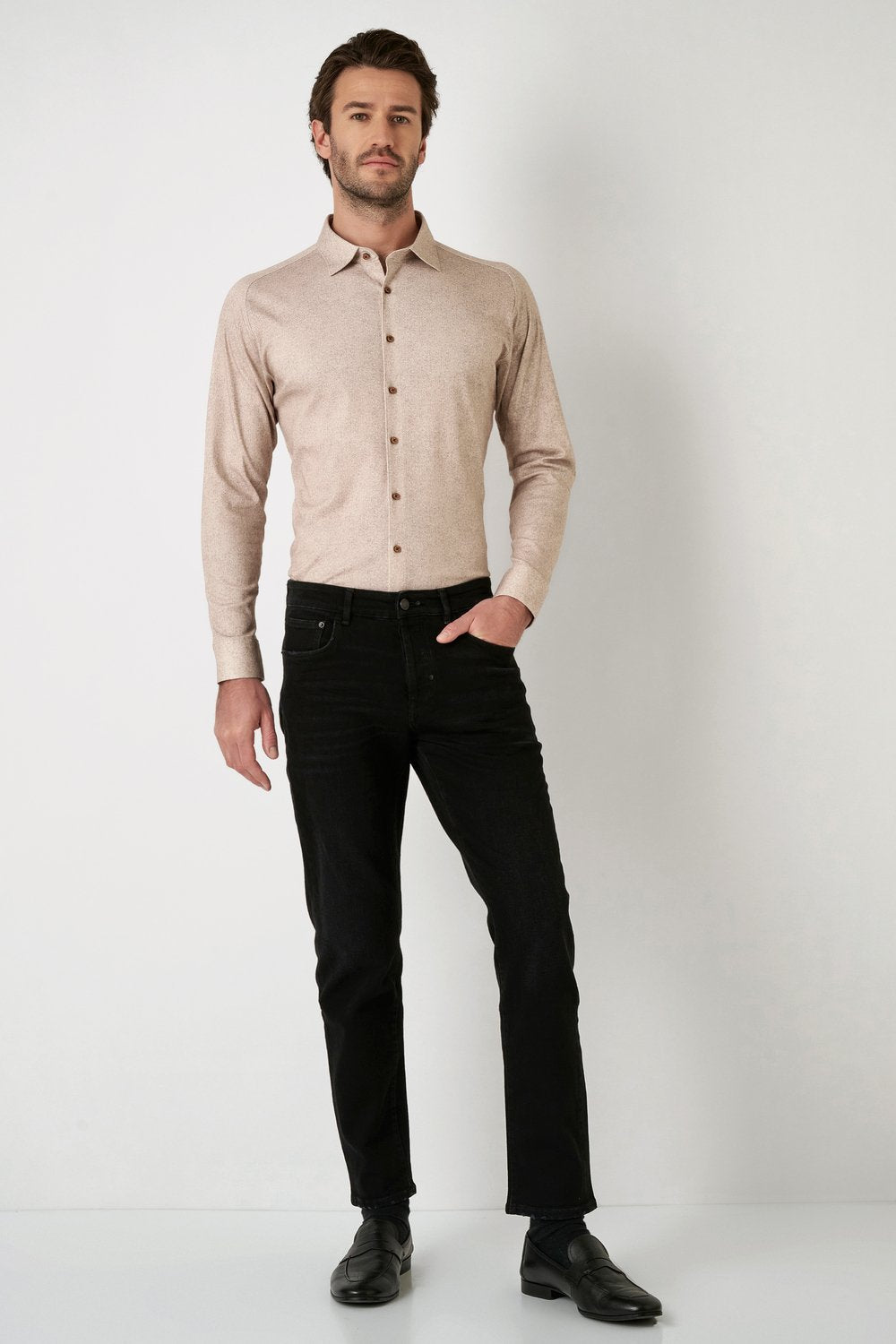 Desoto overhemd casual kent Beige