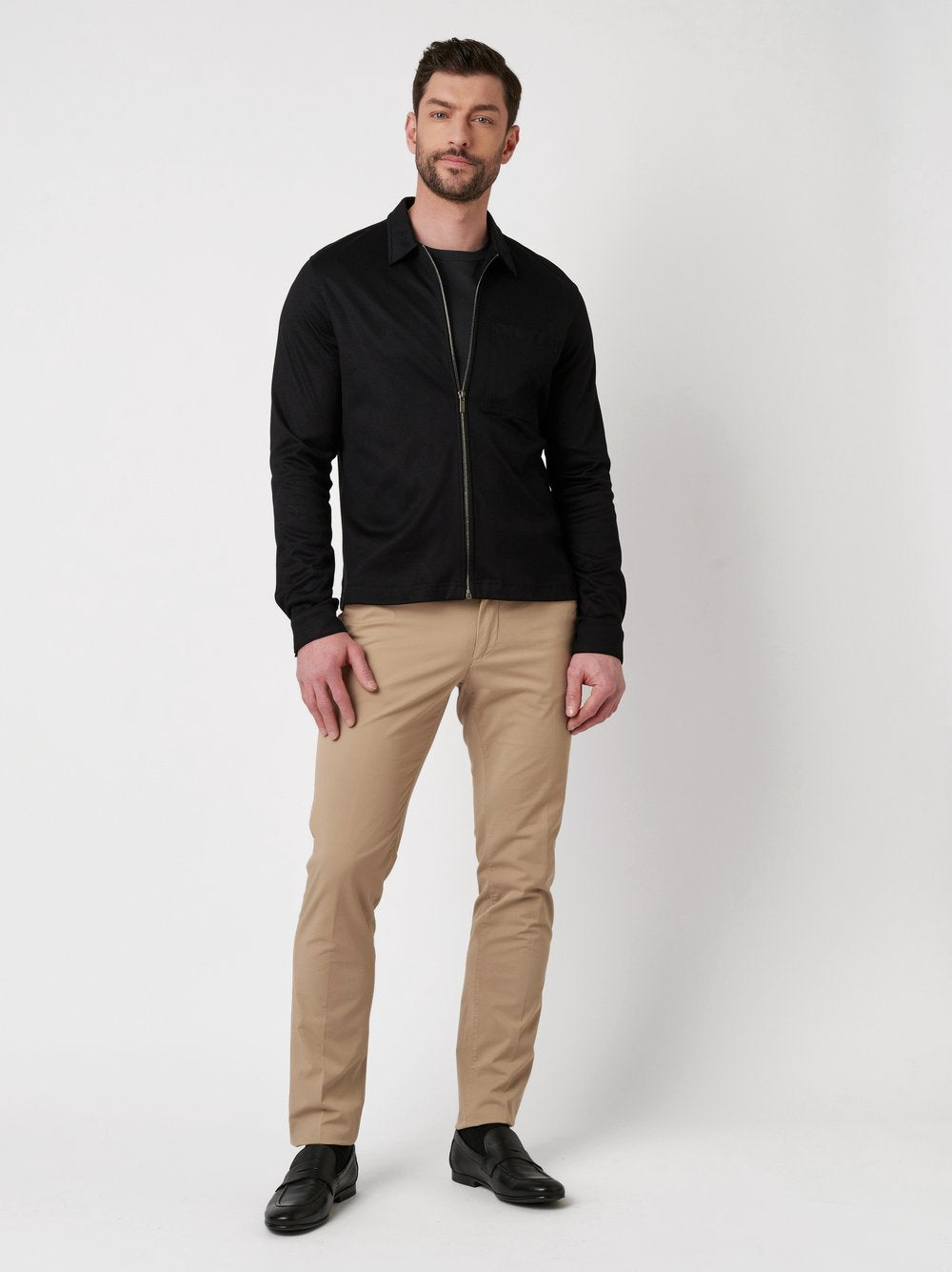 Desoto luxury Two Ply Jacket met rits Zwart