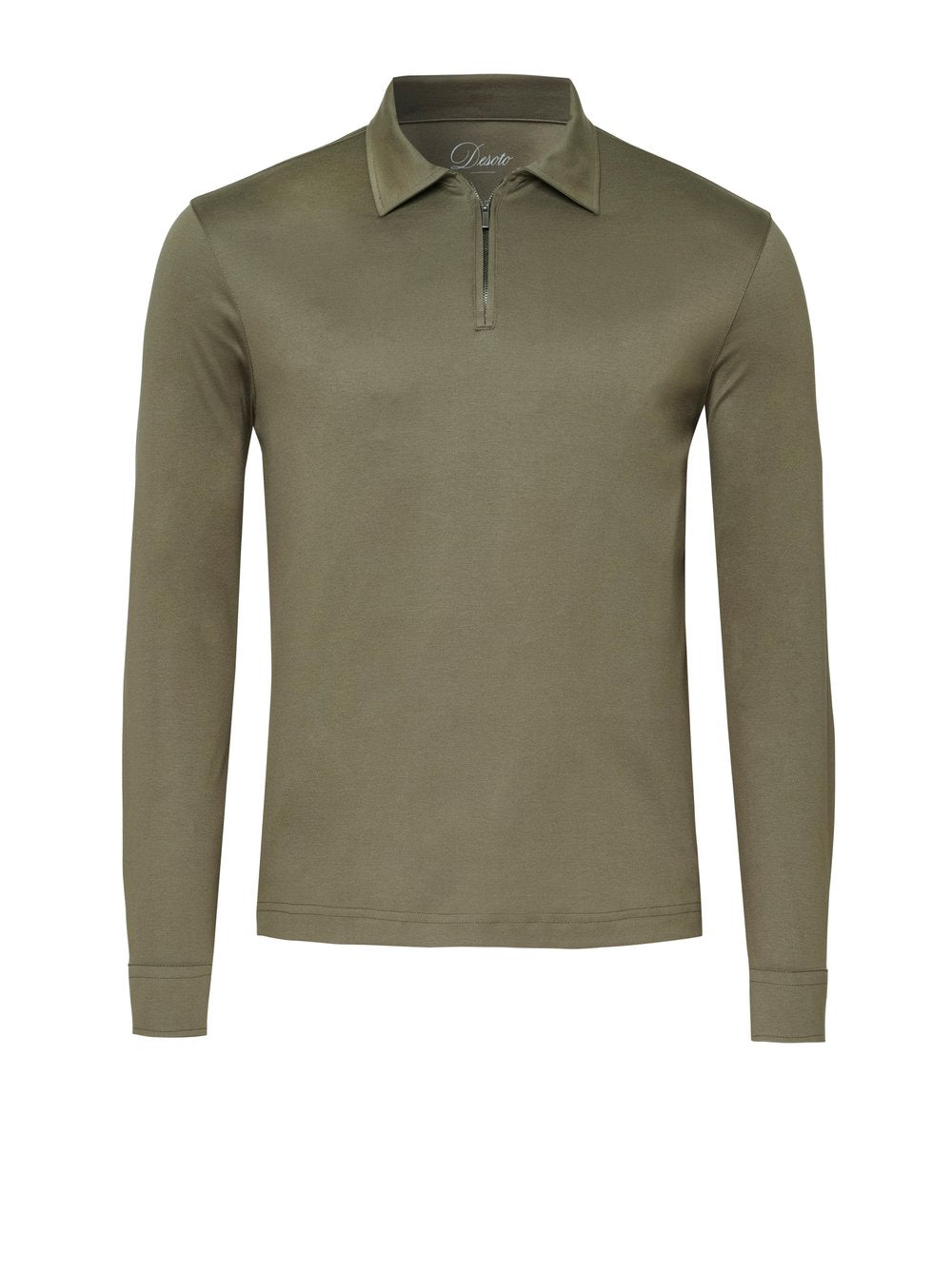 Desoto luxury two ply polo Zip - Groen