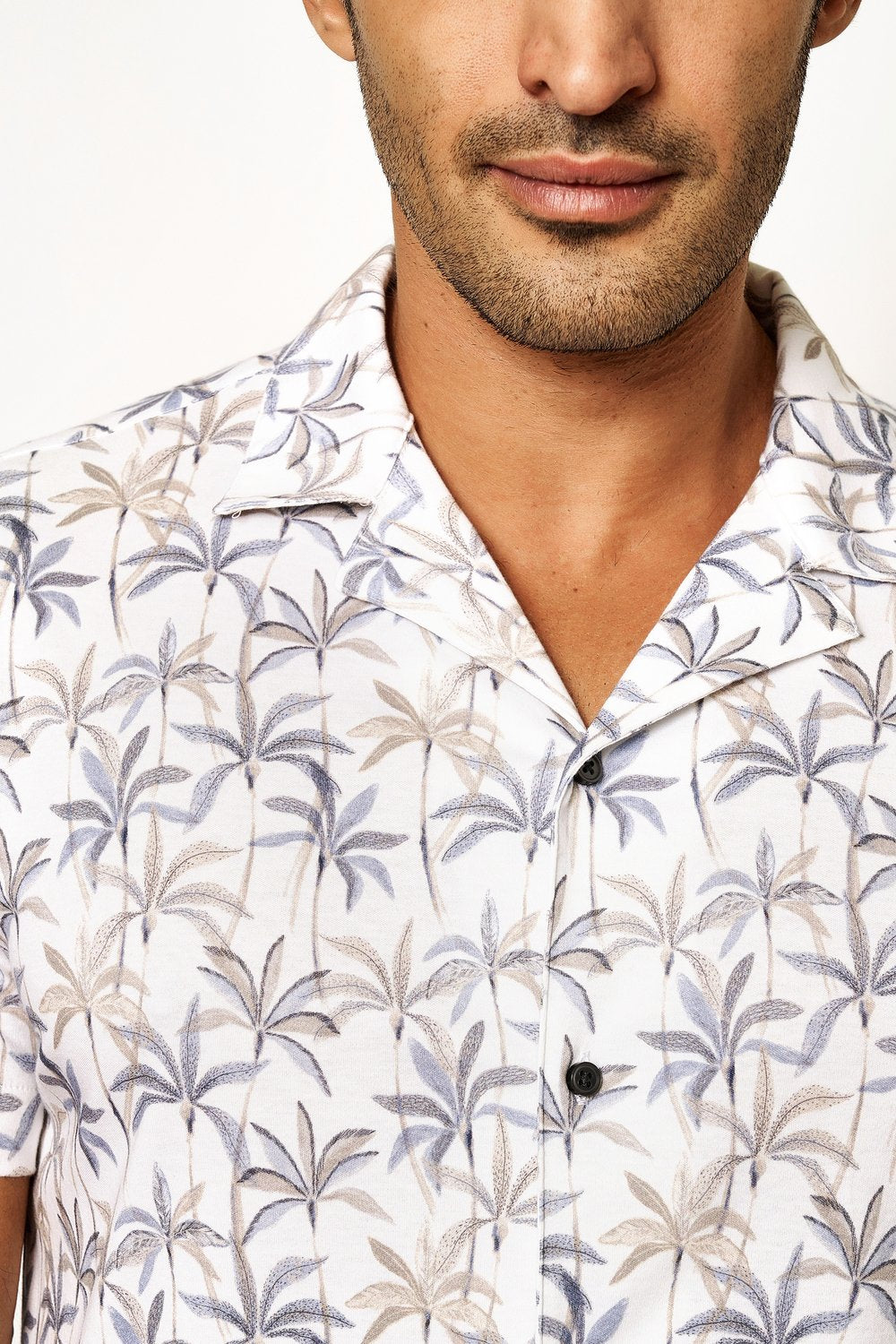 Desoto overhemd met palmprint Wit