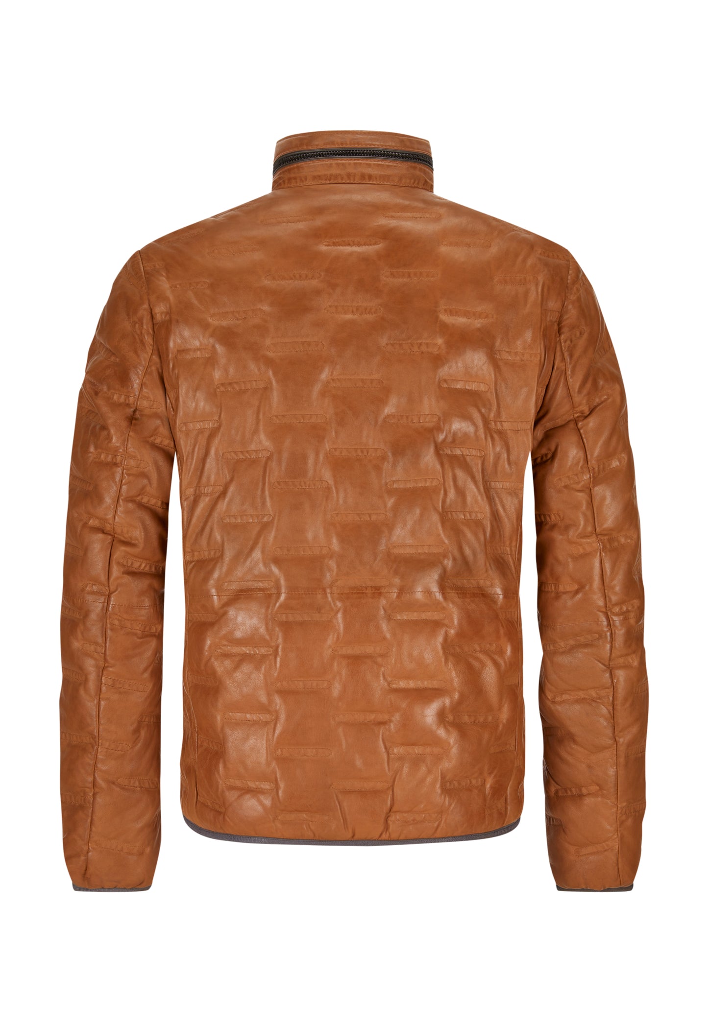 Milestone lederen jas Aversa cognaq/ Oranje Maat-48/S