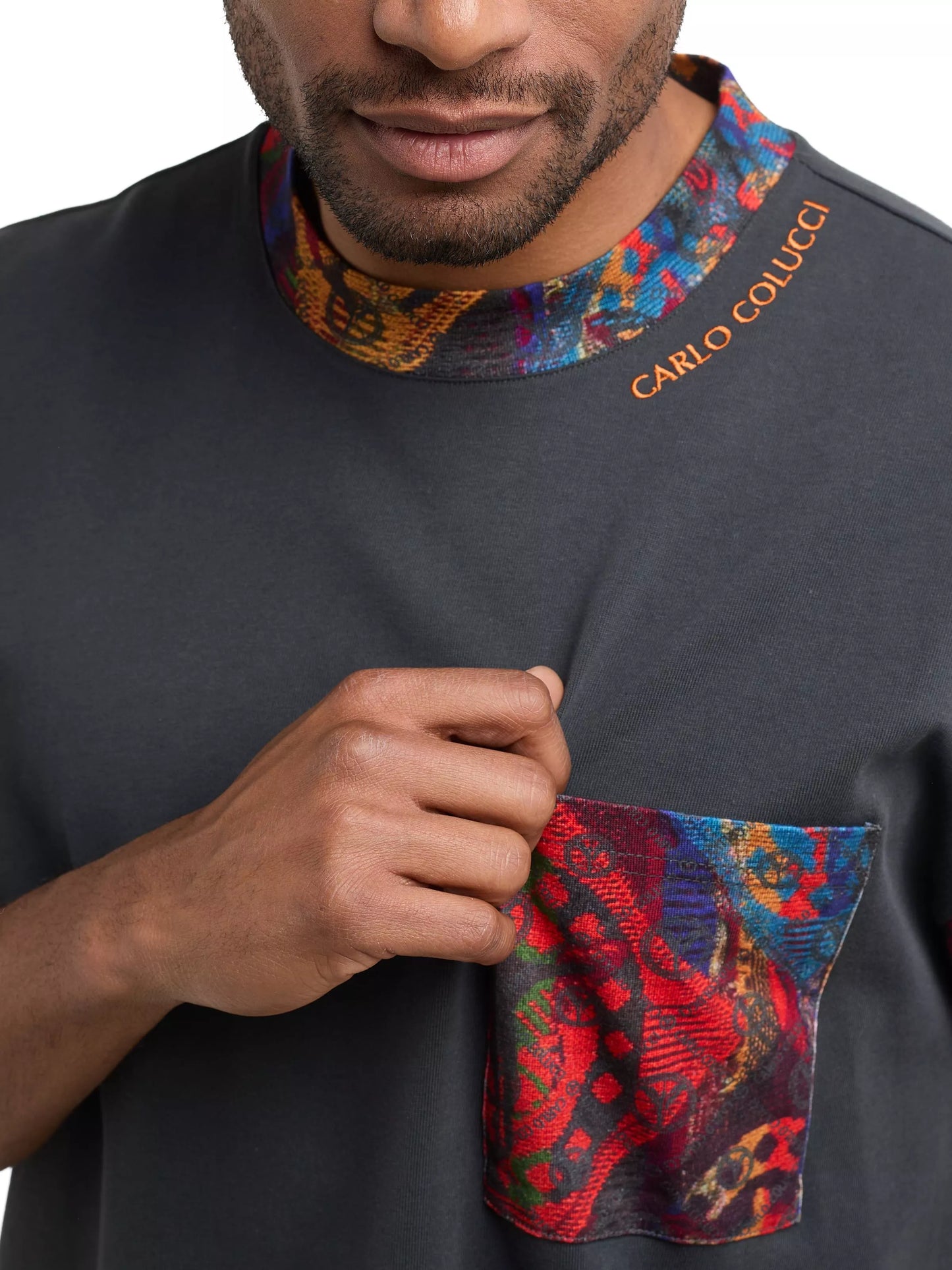 Carlo Colucci oversized t-shirt Antraciet Maat-S