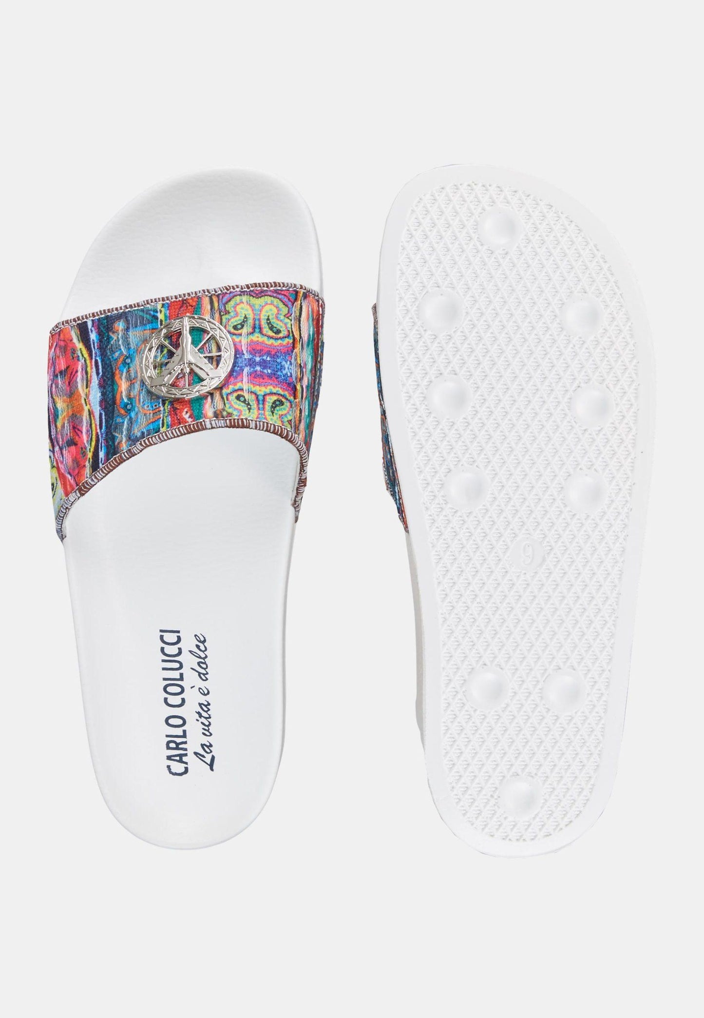 Carlo C badslippers wit onderkant
