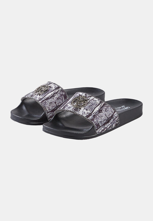 Carlo C badslippers zwart voorkant