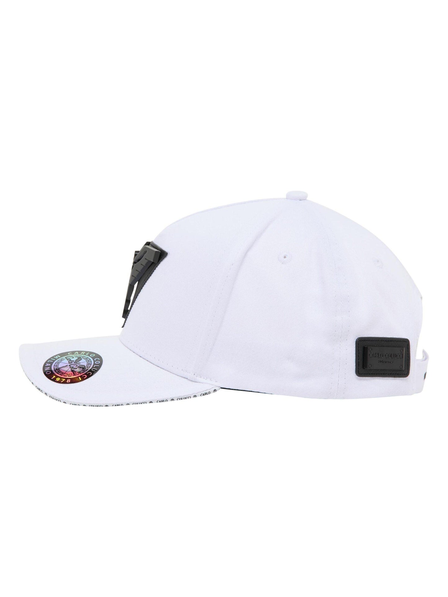 Carlo Colucci baseball pet met metalen logo Wit