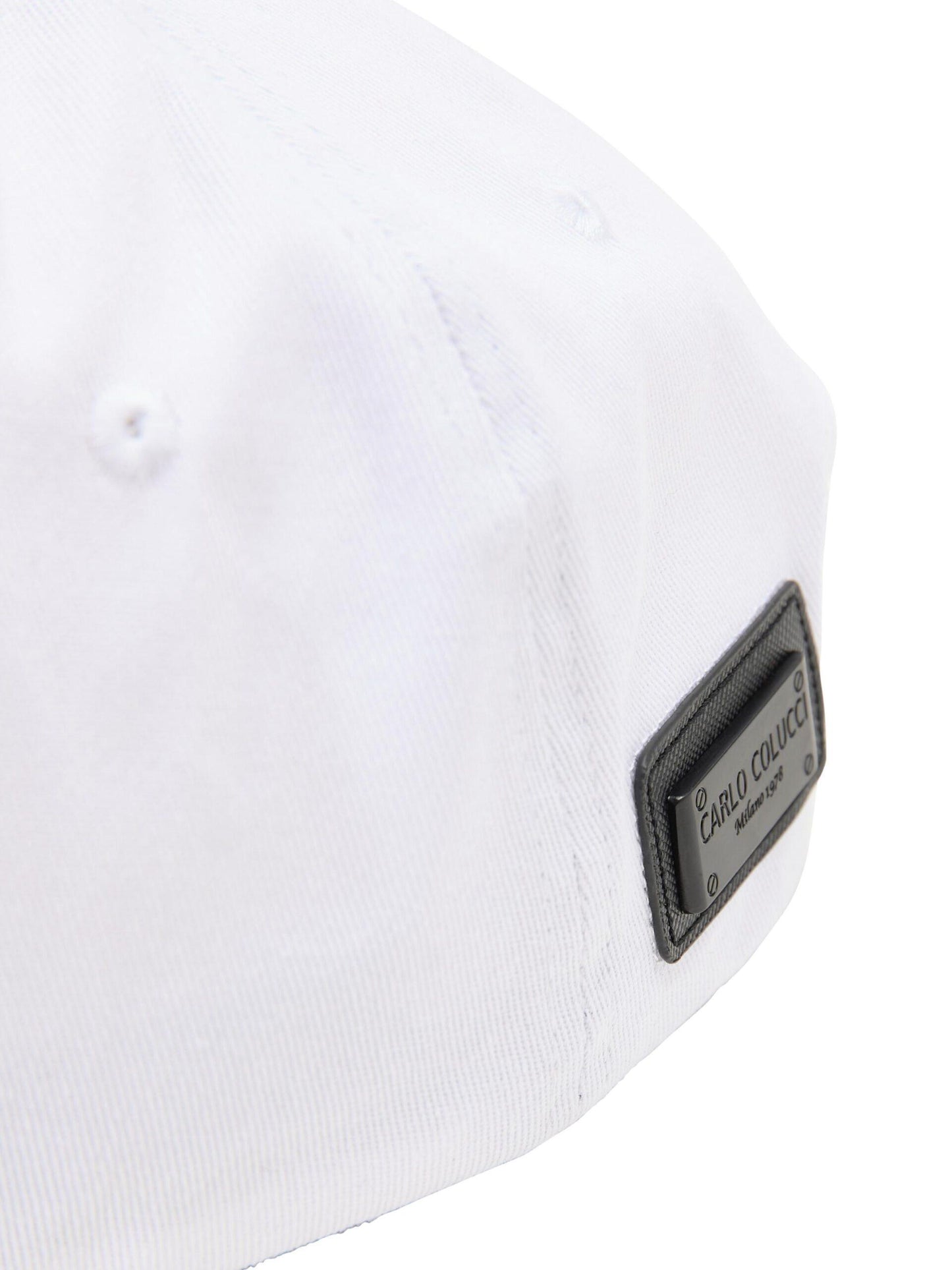 Carlo Colucci baseball pet met metalen logo Wit