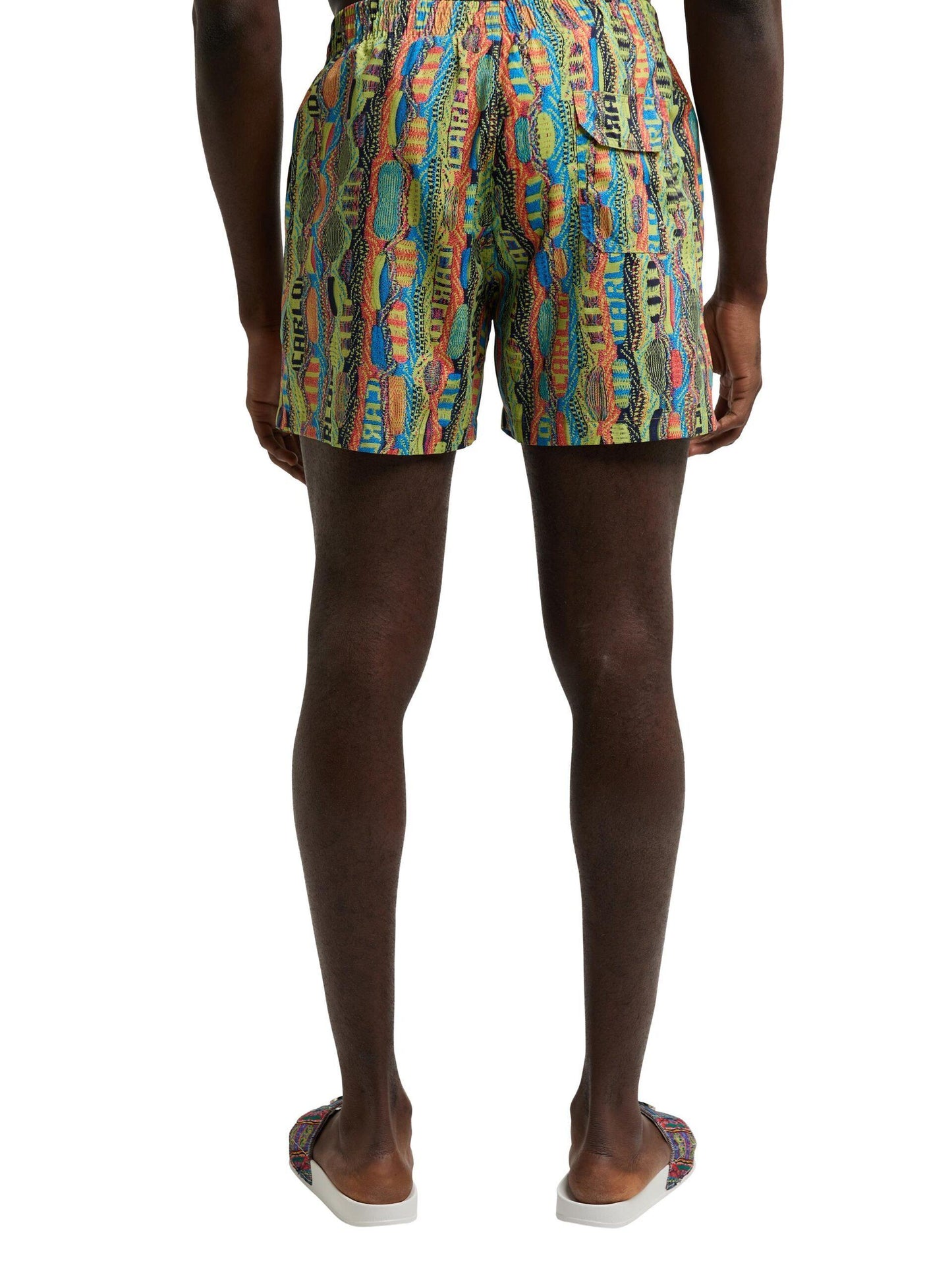 Carlo Colucci zwemshort met gebreid patroon Groen