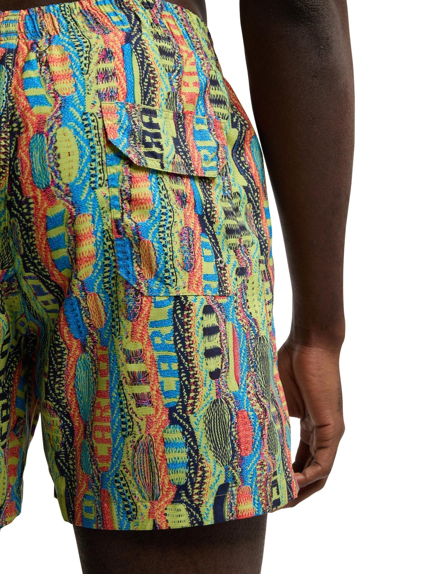 Carlo Colucci zwemshort met gebreid patroon Groen