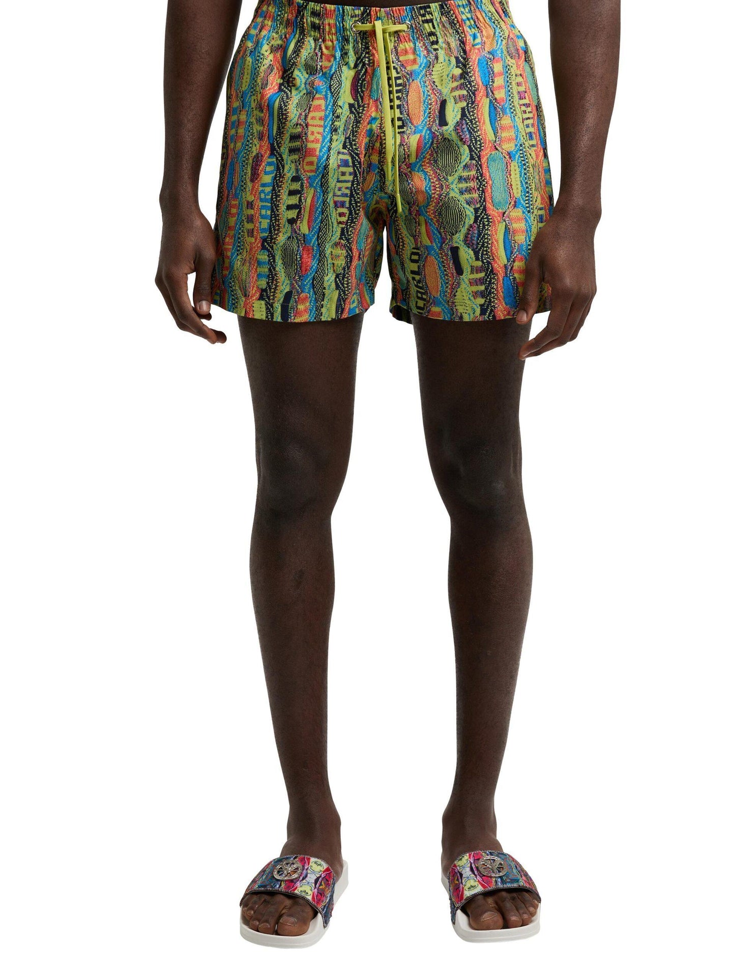 Carlo Colucci zwemshort met gebreid patroon Groen