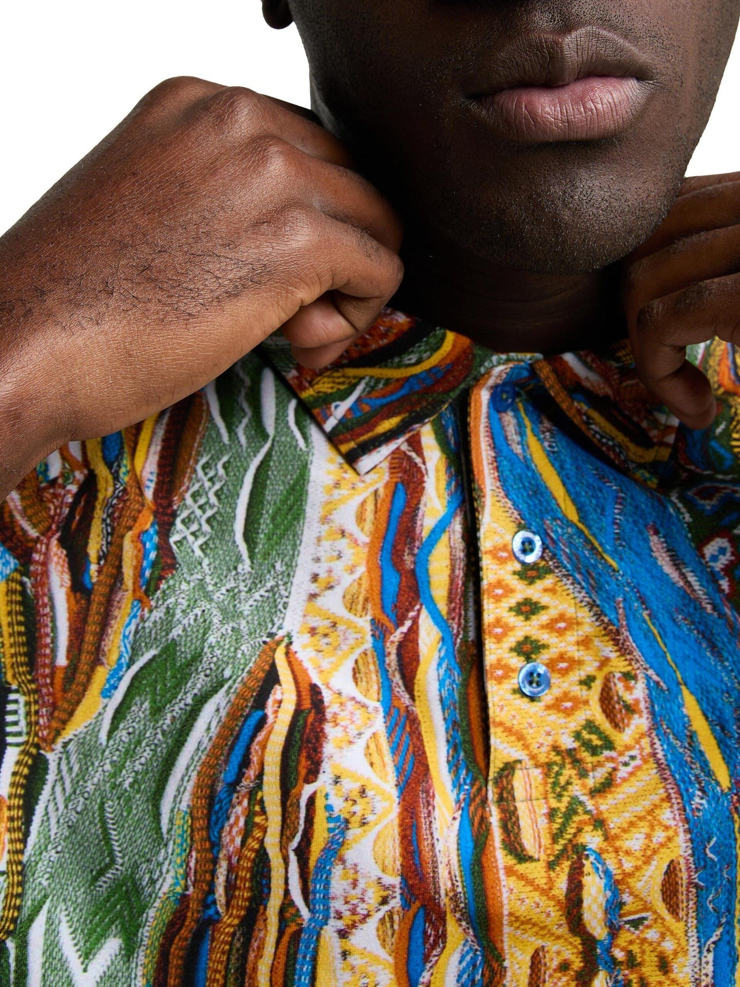 Carlo Colucci poloshirt met print Wit Veelkleurig