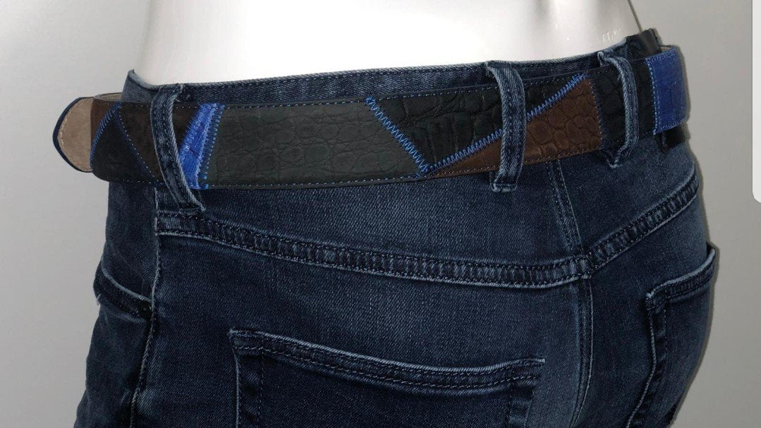 Ganz Milano Bruin Blauw achterkant