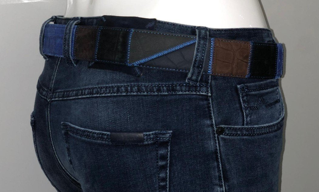 Ganz Milano Bruin Blauw zijkant