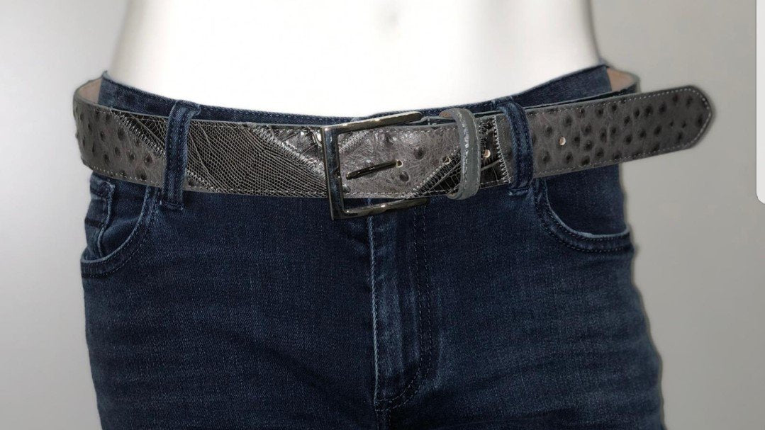 Ganz Milano Grijs overloop blauw voorkant