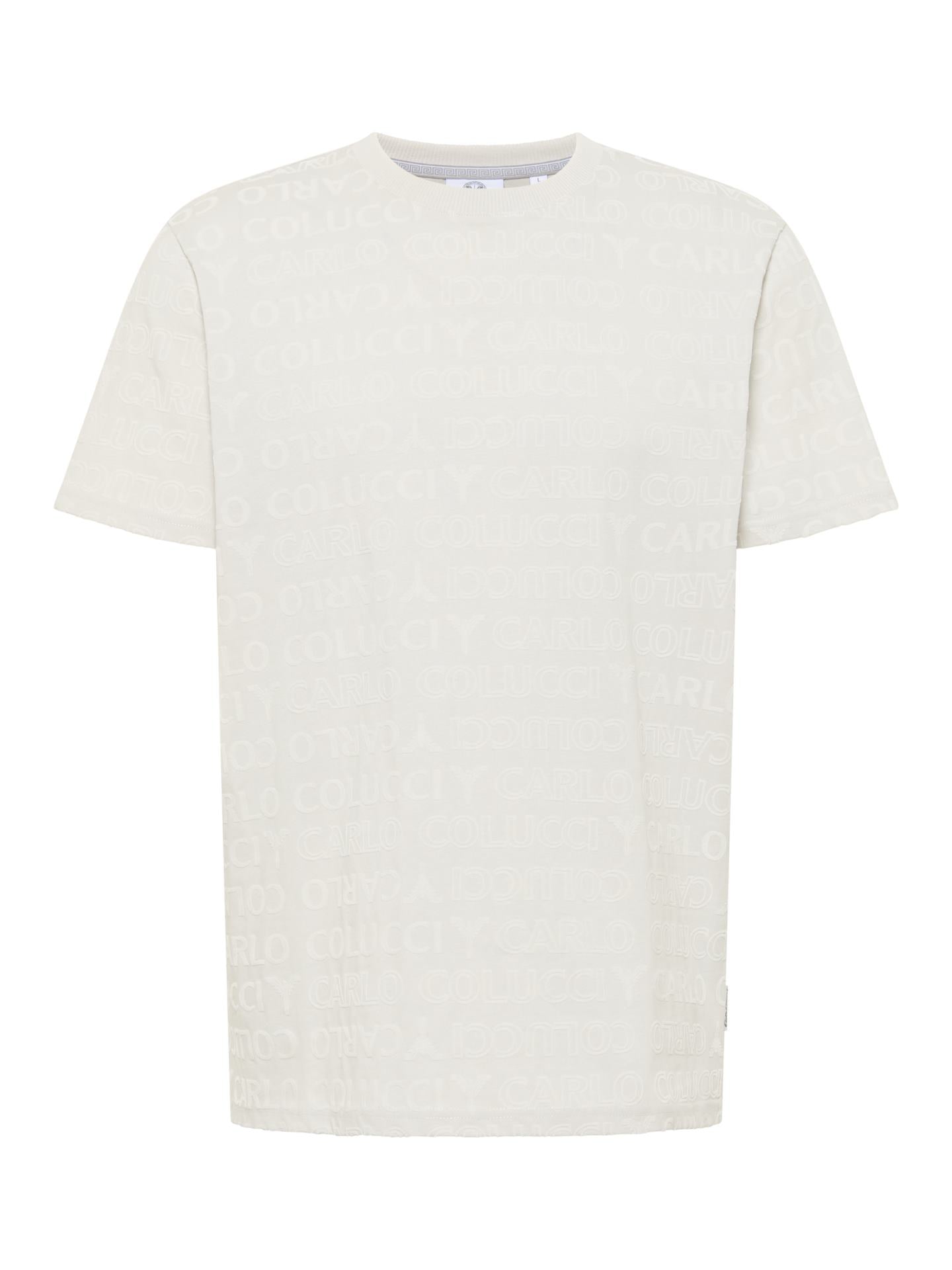 Carlo Colucci T-shirt met Flok-Monogram Zwart en Zilver