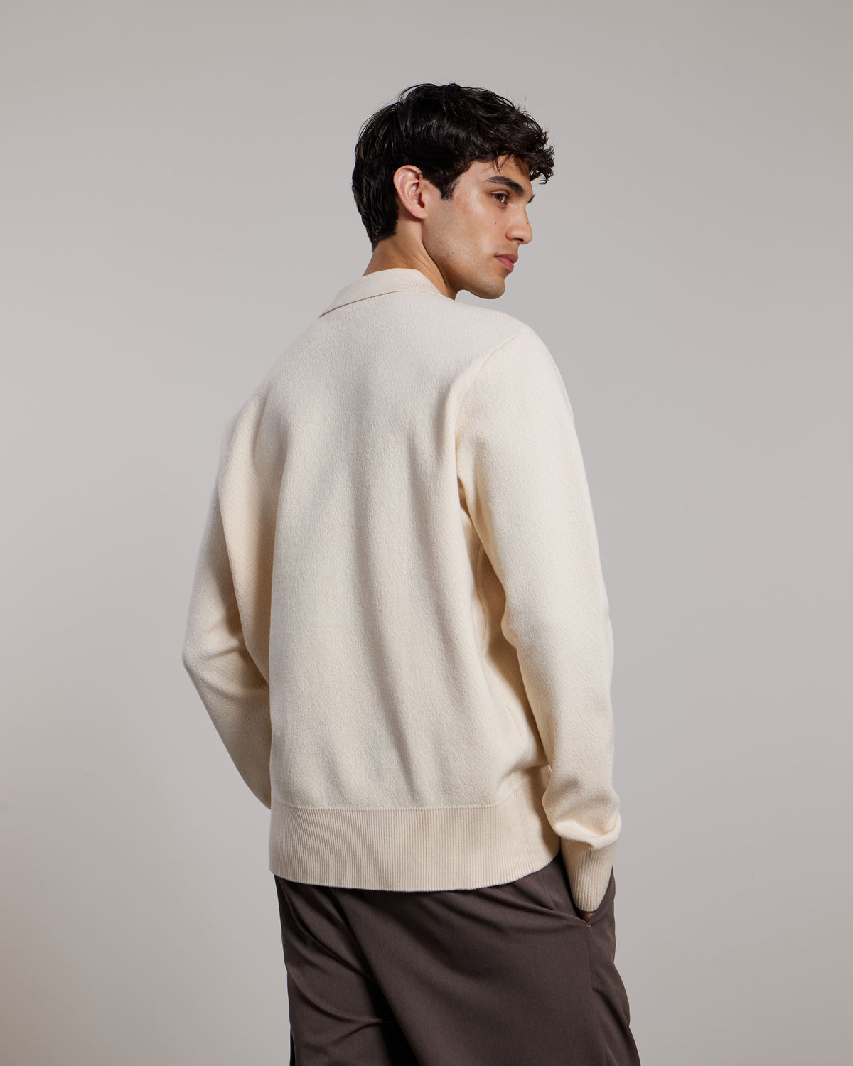 Aeden sweater met zipsluiting - Wit