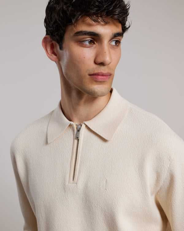 Aeden sweater met zipsluiting - Wit