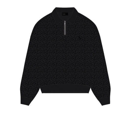 Aeden sweater met zipsluiting - Zwart