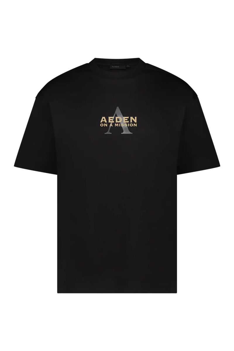 Aeden Taiga t-shirt Off-white en Zwart