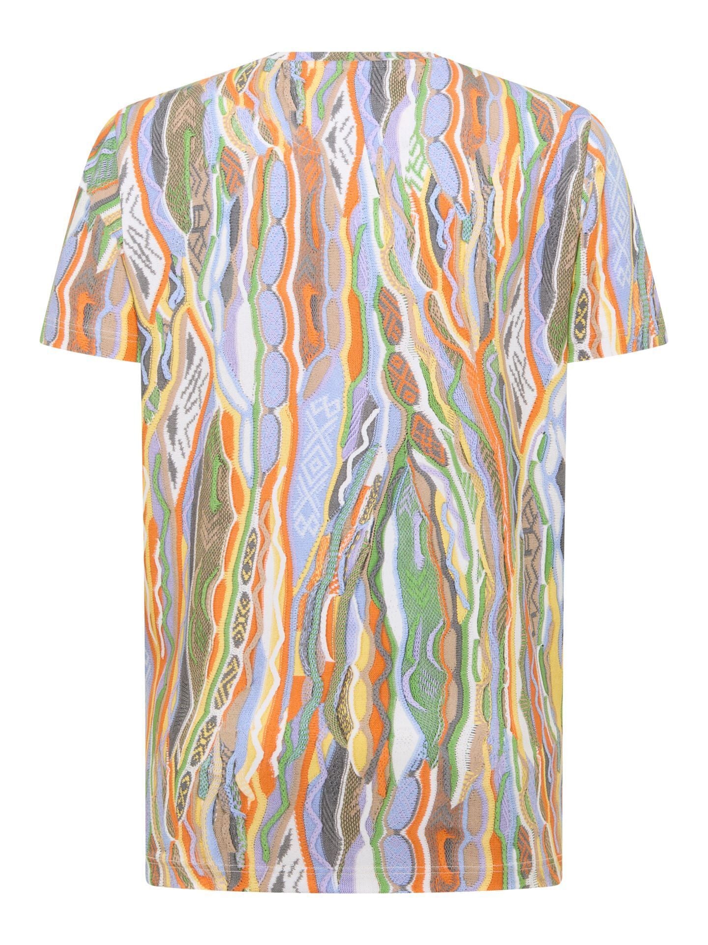 CARLO COLUCCI T-Shirt gebreiden 3D print kleurrijk.