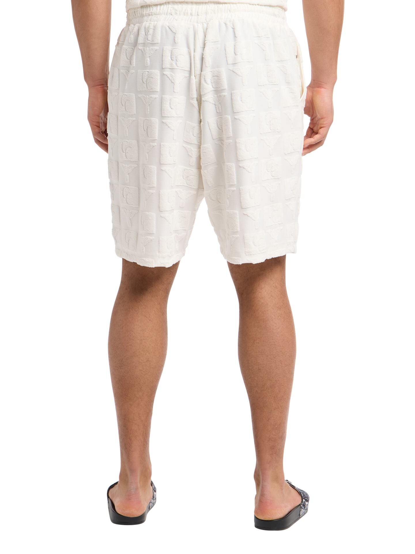 OVERSIZED SHORTS MET BADSTOF INZETSTUKKEN OFFWHITE