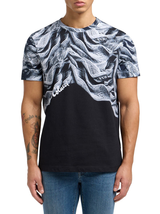 Carlo Colucci T-SHIRT - KUNSTMATIG GEBREID Zwart.