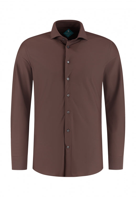 DISTRICT INDIGO PIQUÉ PERFORMANCE SHIRT BROWN