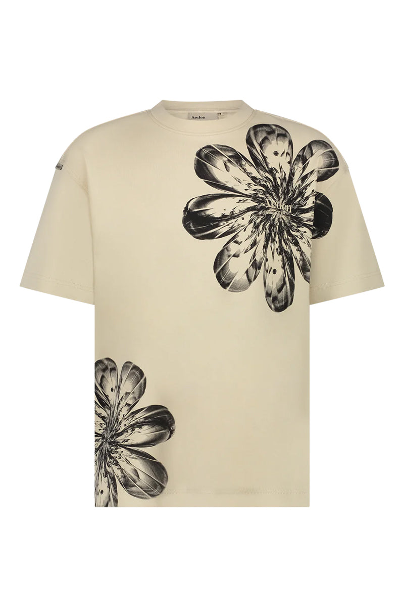 Aeden Carson t-shirt zomerzand kleur met print